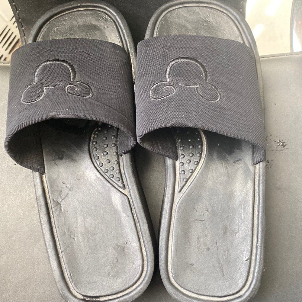Black Disney sandals, size 9